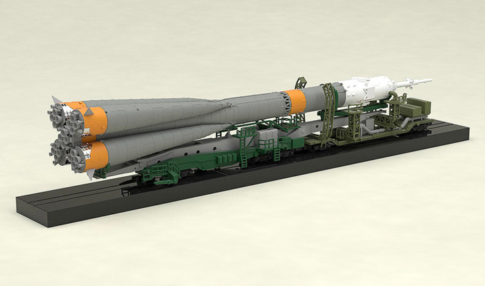 1/150プラスチックモデル ソユーズロケット+搬送列車